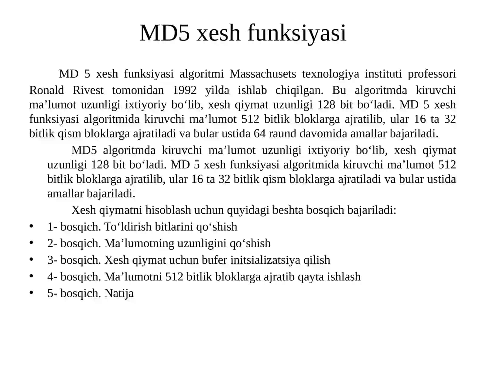 MD5 xesh funksiyasi 3