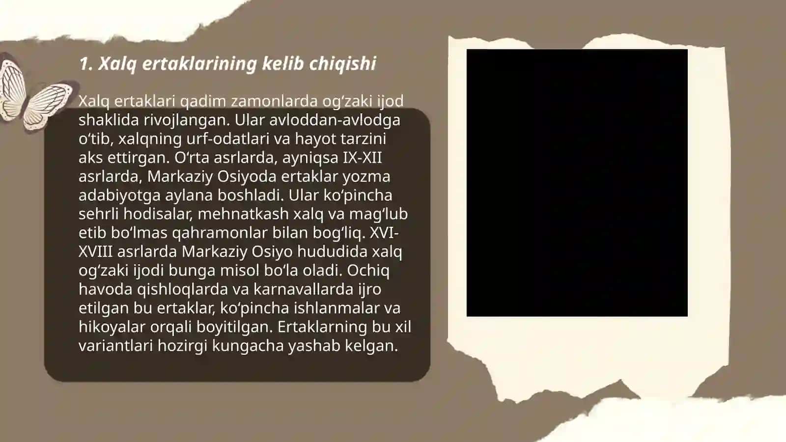 Xalq ertaklari-janr xususiyatlari va mazmuniga koʻra turlari 3