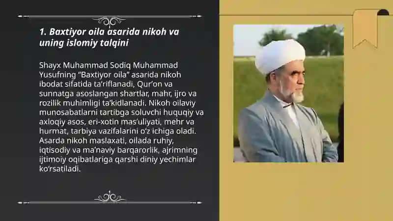 Baxtiyor oila asarida islom qadriyatlarining talqini 3