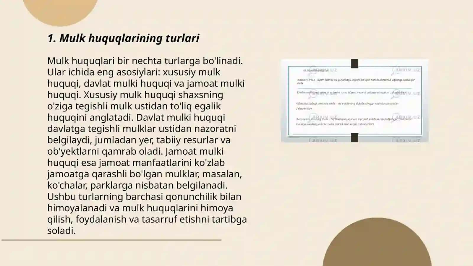 Mulk huquqlarining turlari 3