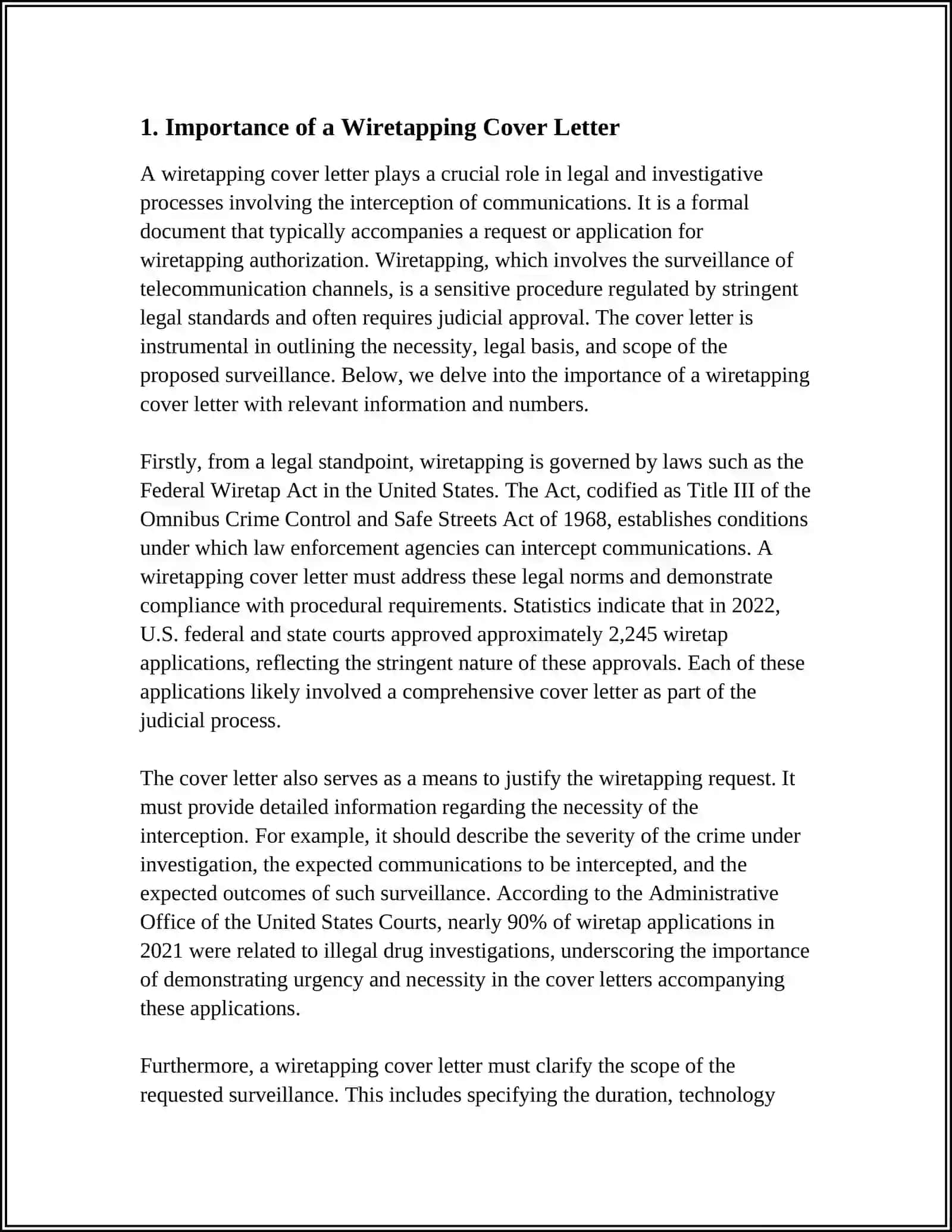 WIRETAPPING COVER LETTER 3