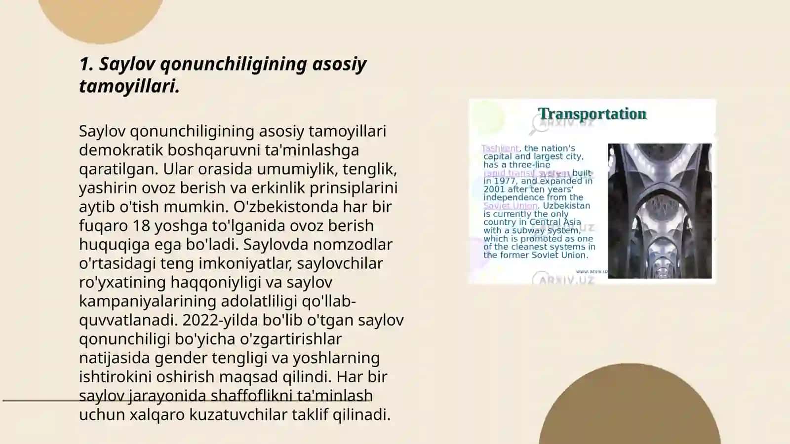 O'zbekiston Respublikasida saylov jarayonining huquqiy tartibga olinishi 3