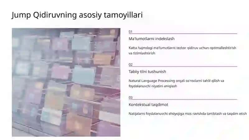 Jump Qidiruv: Tezkor va samarali ma'lumot izlash texnologiyasi 3