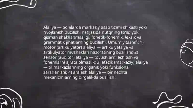 Alaliya sabablari va shakllari 3