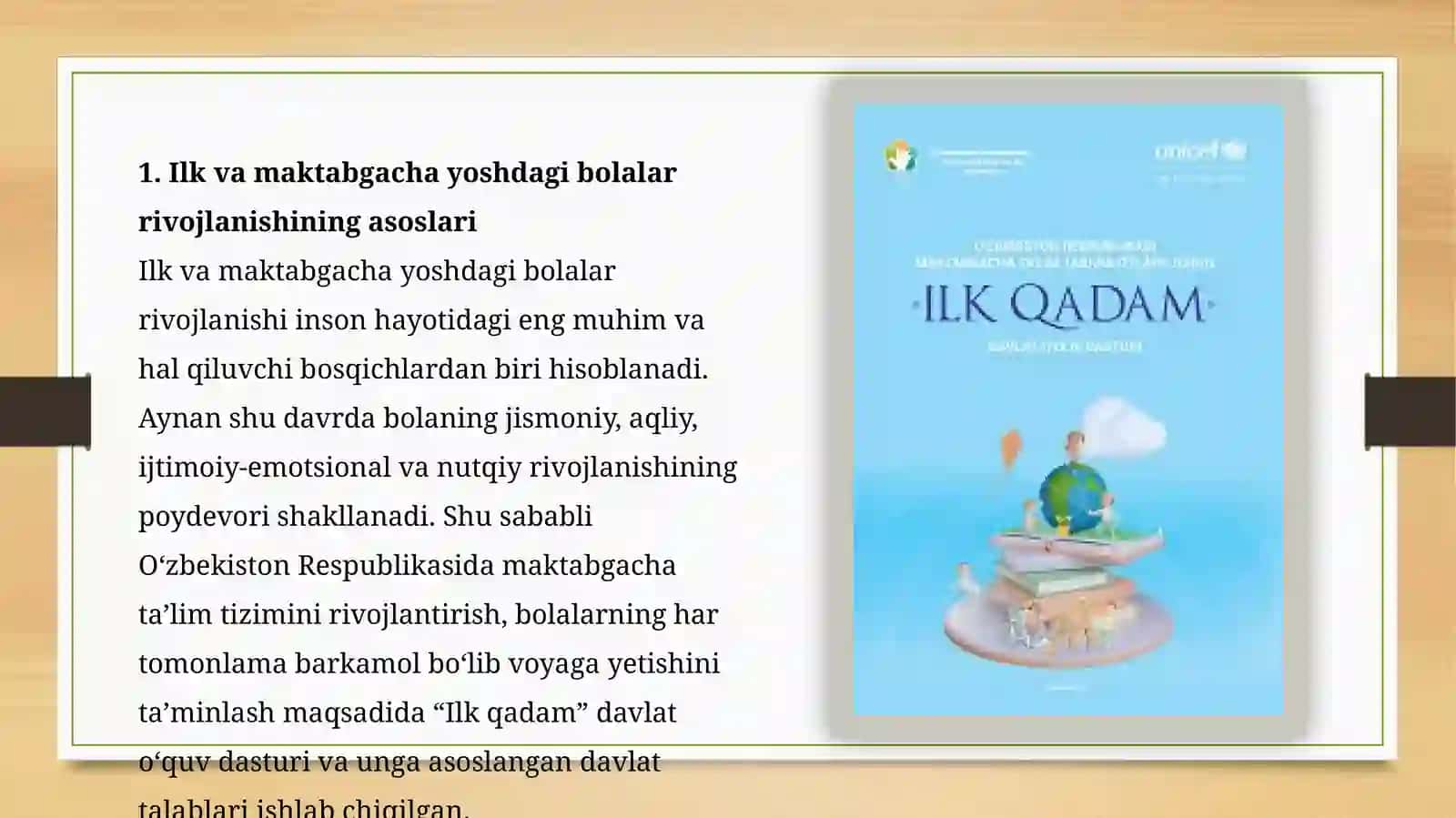 Ilkvamaktabgachayoshdagibolalarningrivojlanishigaqo‘yiladigandavlattalablari 3
