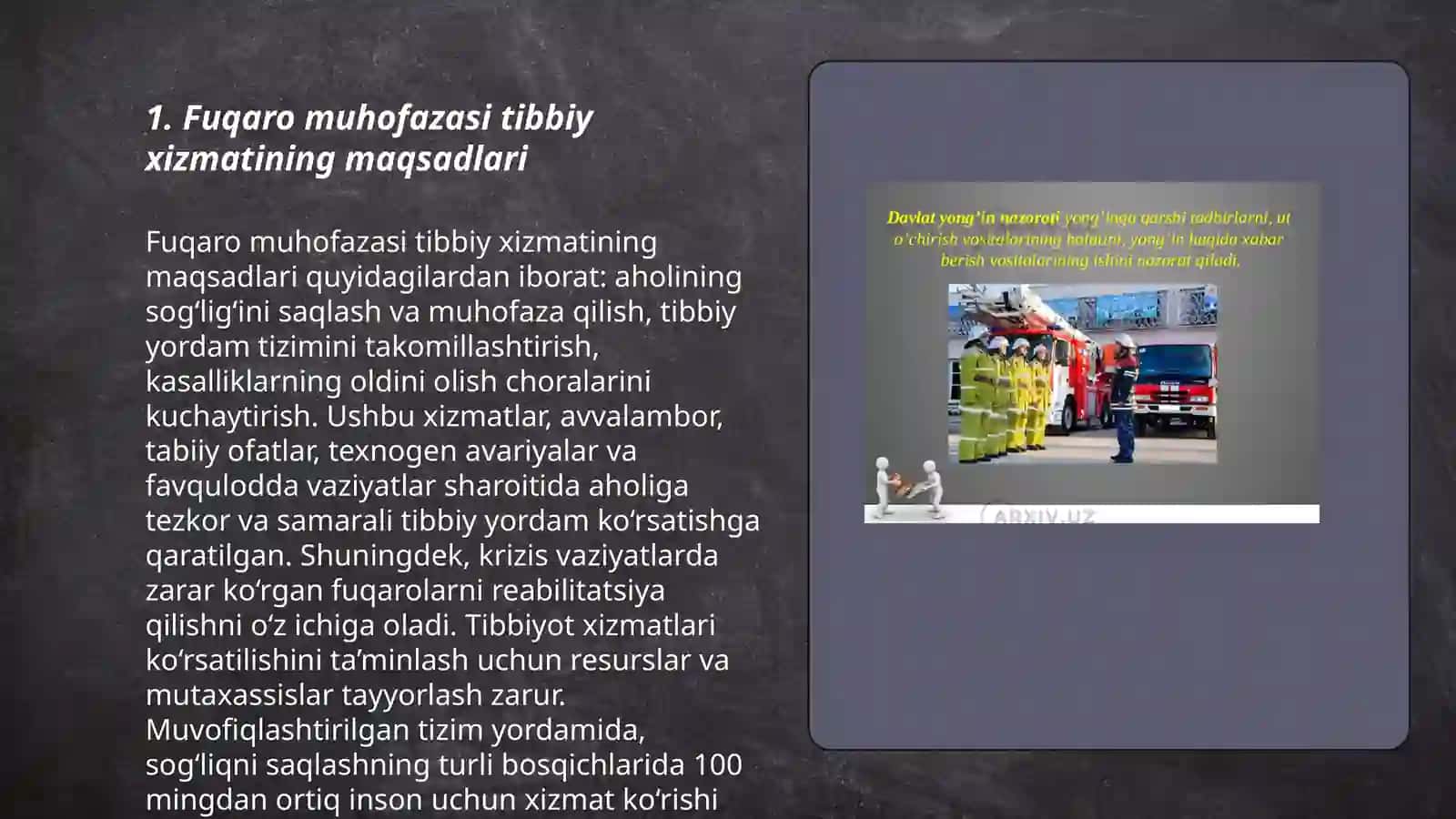 Fuqaro muhofazasi tibbiy xizmati tuzilmalarini tibbiy va boshqa mulklar bilan ta’minlash 3