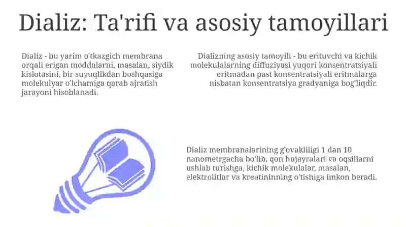 Dializ usulini klinik laboratoriya ishida ishlatilishi 3