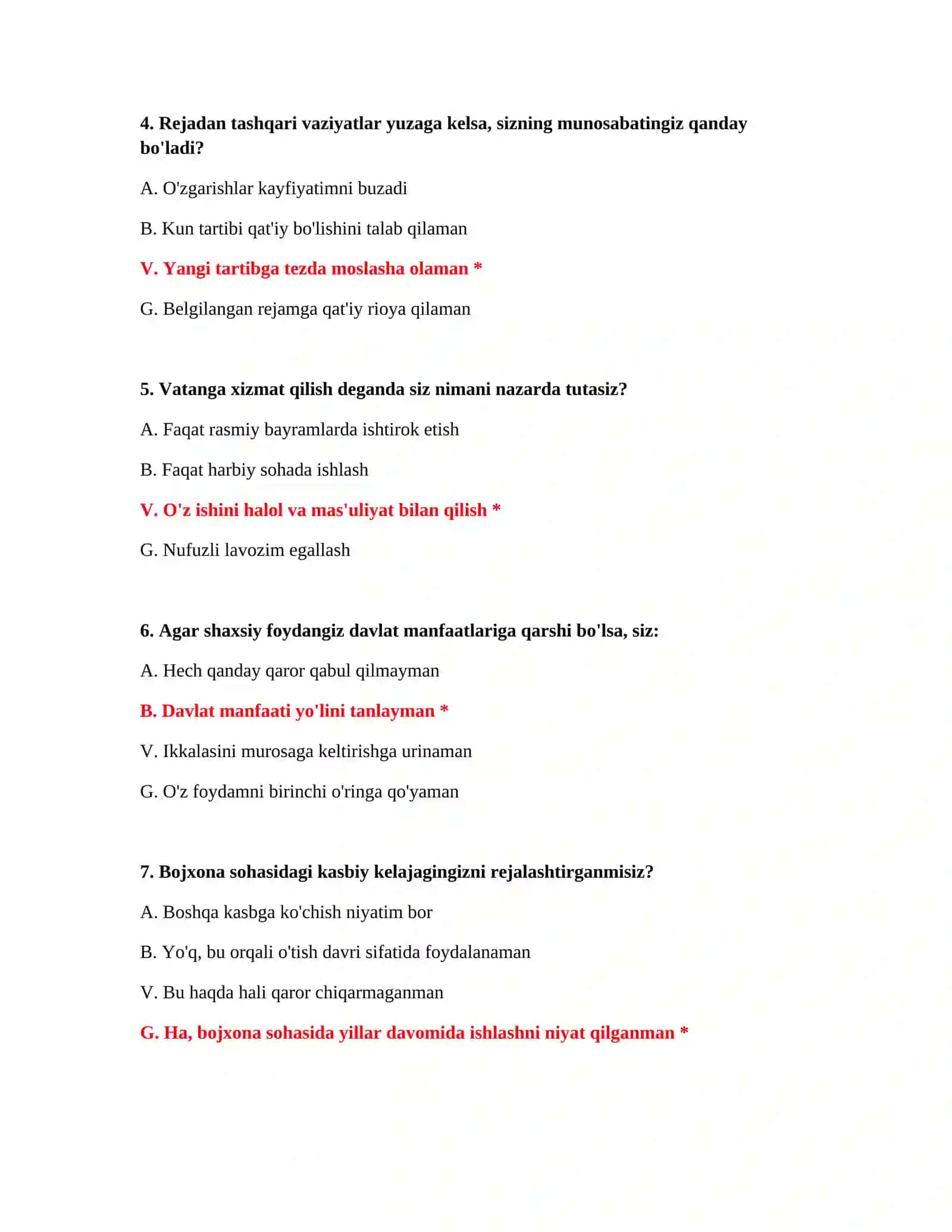 Yangi bojxona test savollari 3