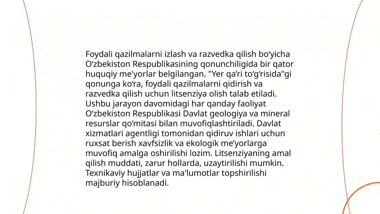 Foydali qazilmalarni razvetka qilish va qazib olishning huquqiy asoslari 3