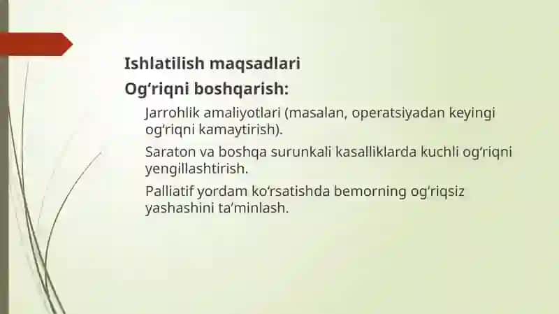 Tibbiyotdan arkotik moddalardan foydalanish 3