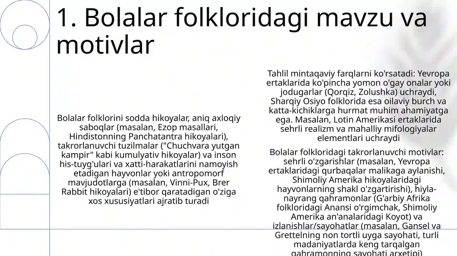 Bolalar folklorining o'ziga xos belgilarini aniqlash 3