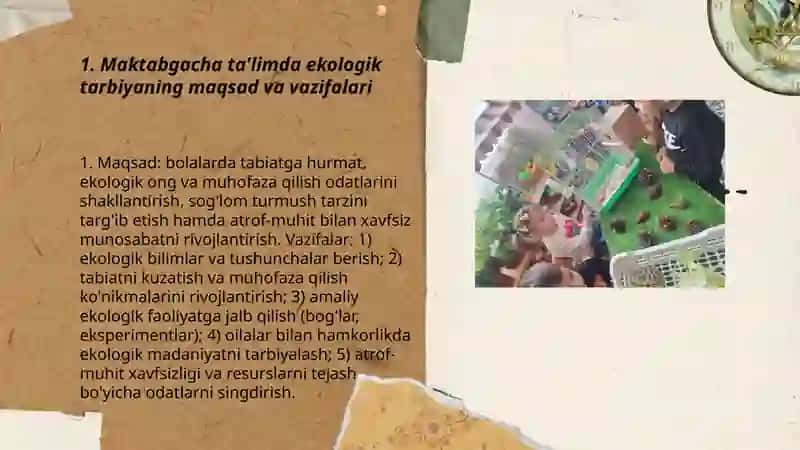 Maktabgacha ta'limda ekalogik tarbiya 3
