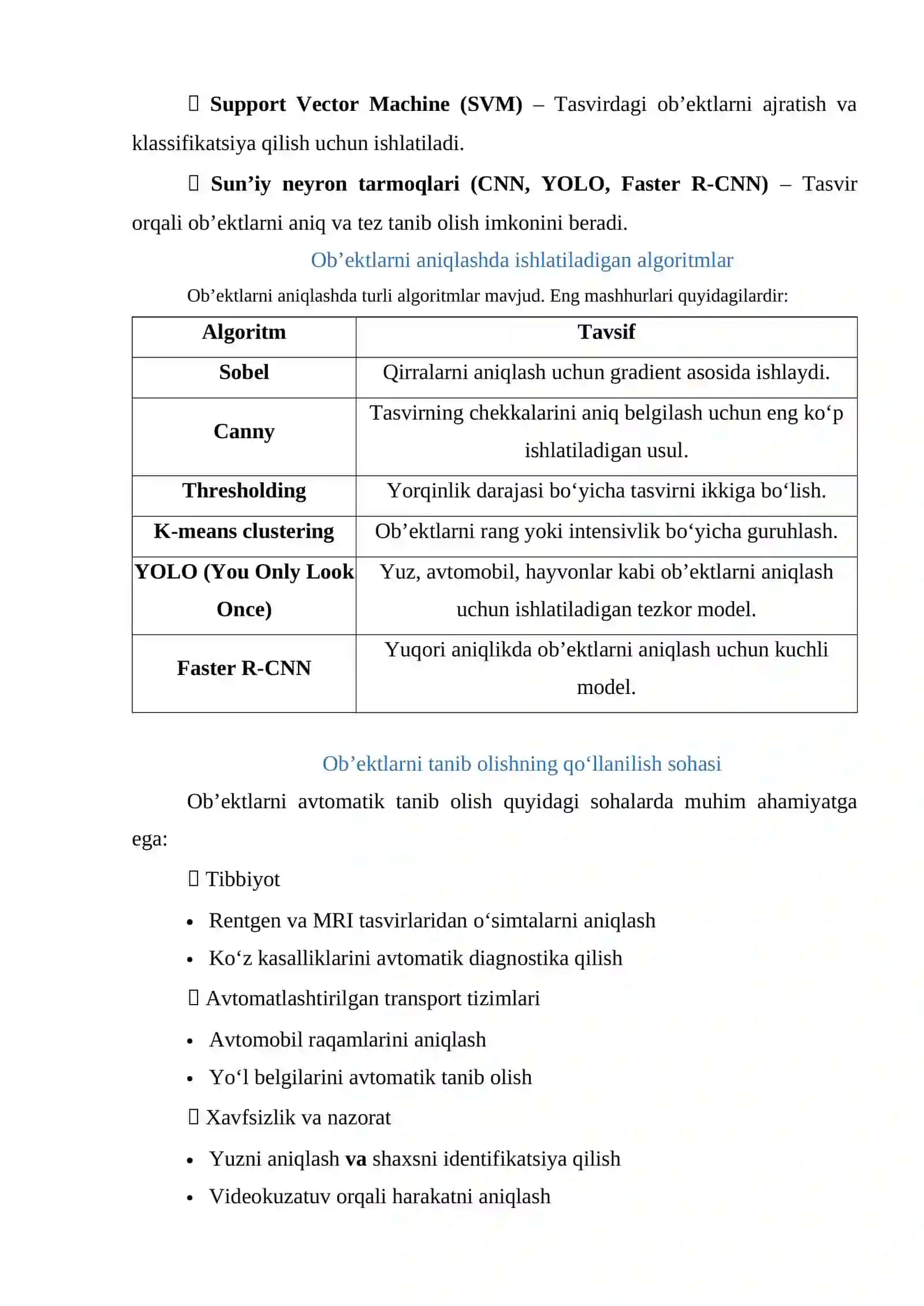 10-AMALIY MASHGʻULOT TASVIRDAGI OB’EKTLARNI TANIB OLUVCHI DASTUR VA ALGORITM ISHLAB CHIQISH 3