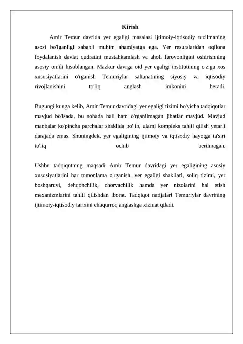 Yer Egaligining Amir Temur Davridagi Xususiyatlari 3