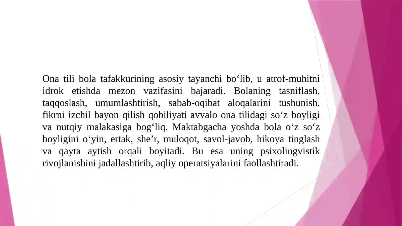 MAKTABGACHATAʼLIMYOSHIDAGI BOLALARNI HAR TOMONLAMA TARBIYALASHDA ONA TILINING AHAMIYATI 3