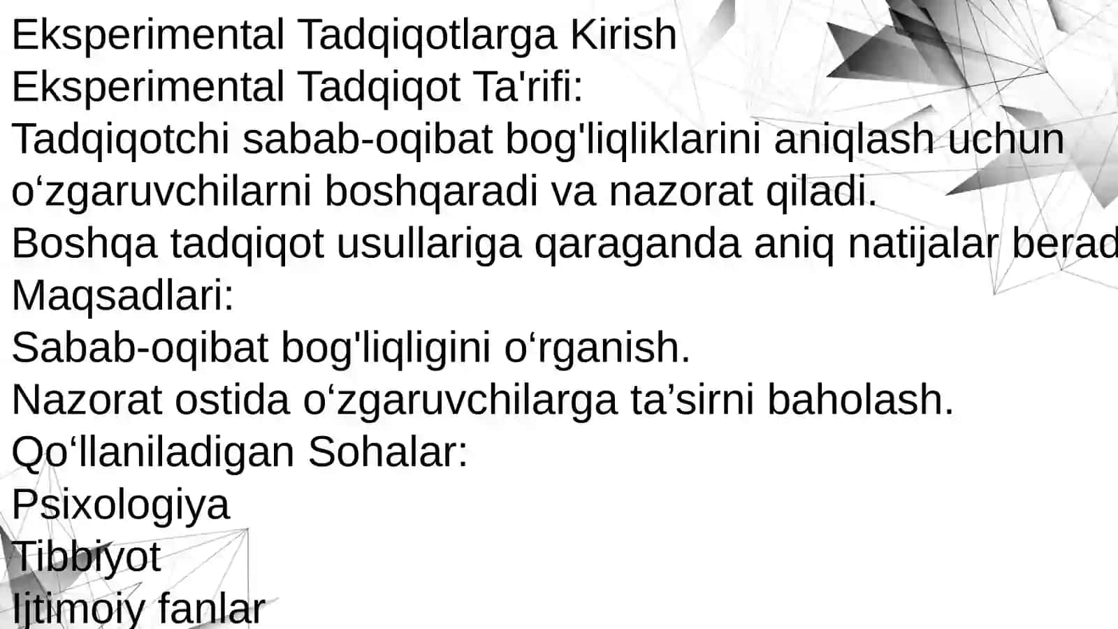 Eksperimental Tadqiqotlar va Randomizatsiya 3