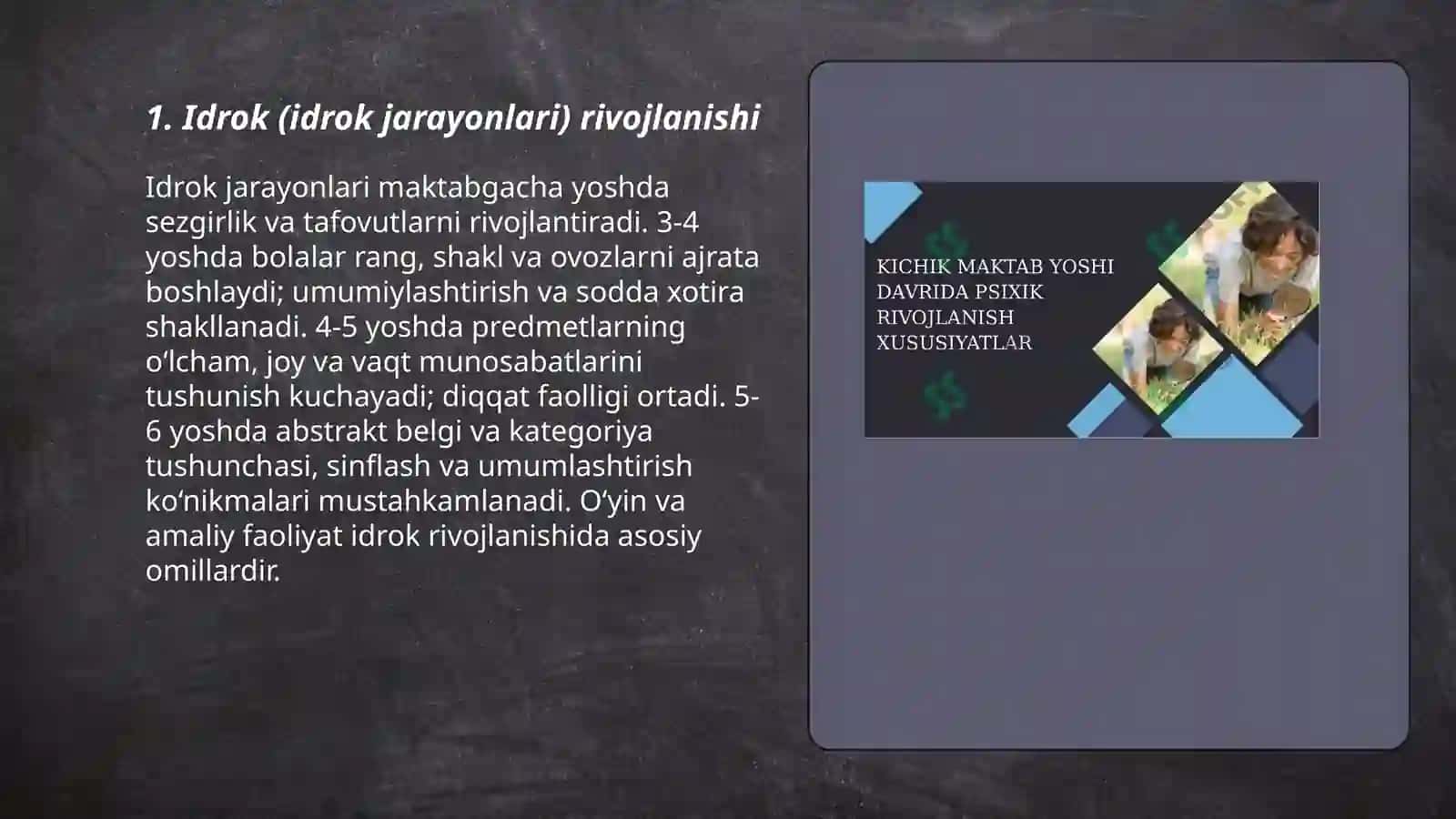 Maktabgacha yosh davrida Psixik rivojlanish Xususyatlari 3