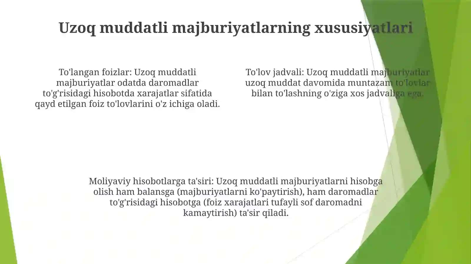 Xo'Jalik Yurituvchi Subyektlarda Joriy Va Uzoq Muddatli Majburiyatlar Hisobi 3