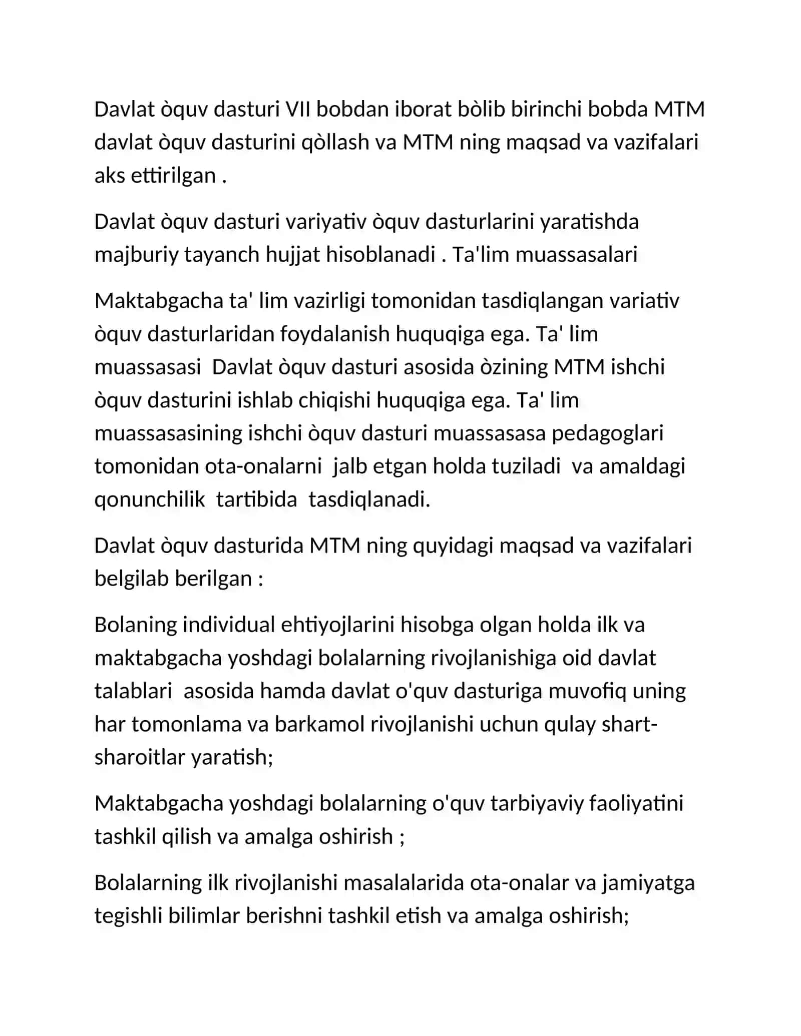 Ïlk qadam davlat òquv dasturi asosida faoliyat markazlarida maktabgacha yoshdagi bolalarni estetik rivojlantirishni tashkil qilish 3