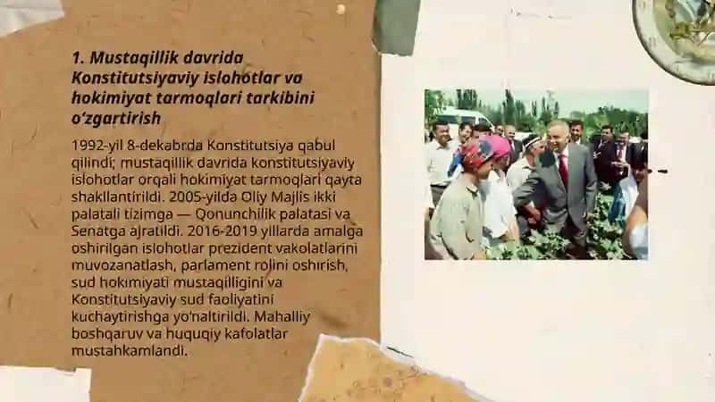 Mustaqillik yillarida davlat boshqaruvi tizimida amalga oshirilgan islohotlar 3