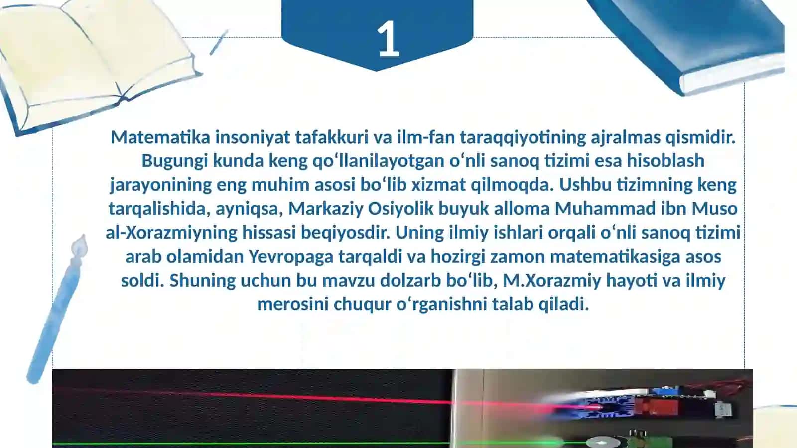 Oʻnli sanoq sistemasini targ'ib qilishda M. Xorazmiyning roli. M. Xorazmiy hayoti va ilmiy merosi ha 3