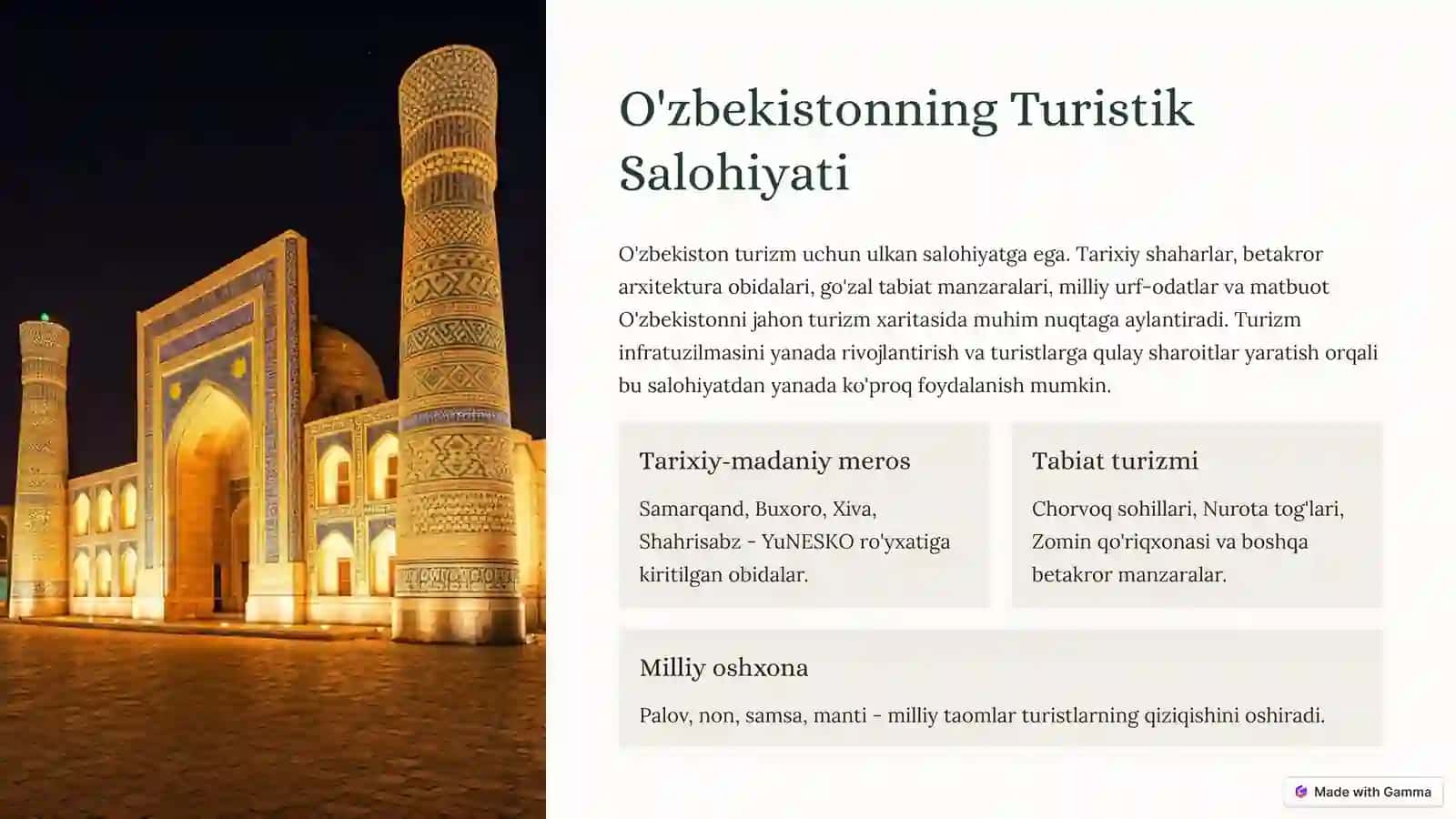 Mintаqаviy Turistik Rаyоnlаshtirish: O'zbеkistоn Misоlidа 3