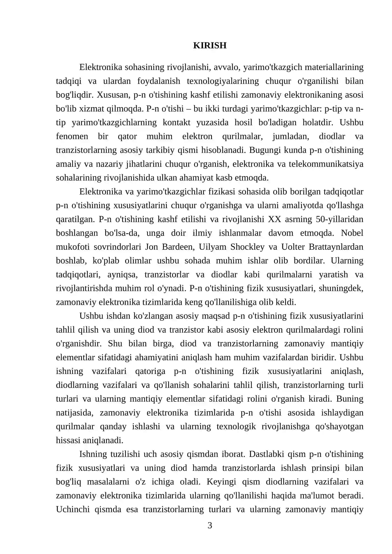 Kontakt hodisalari (p-n junction): Diod, tranzistor va zamonaviy mantiqiy elementlarning ishlash prinsipi 3