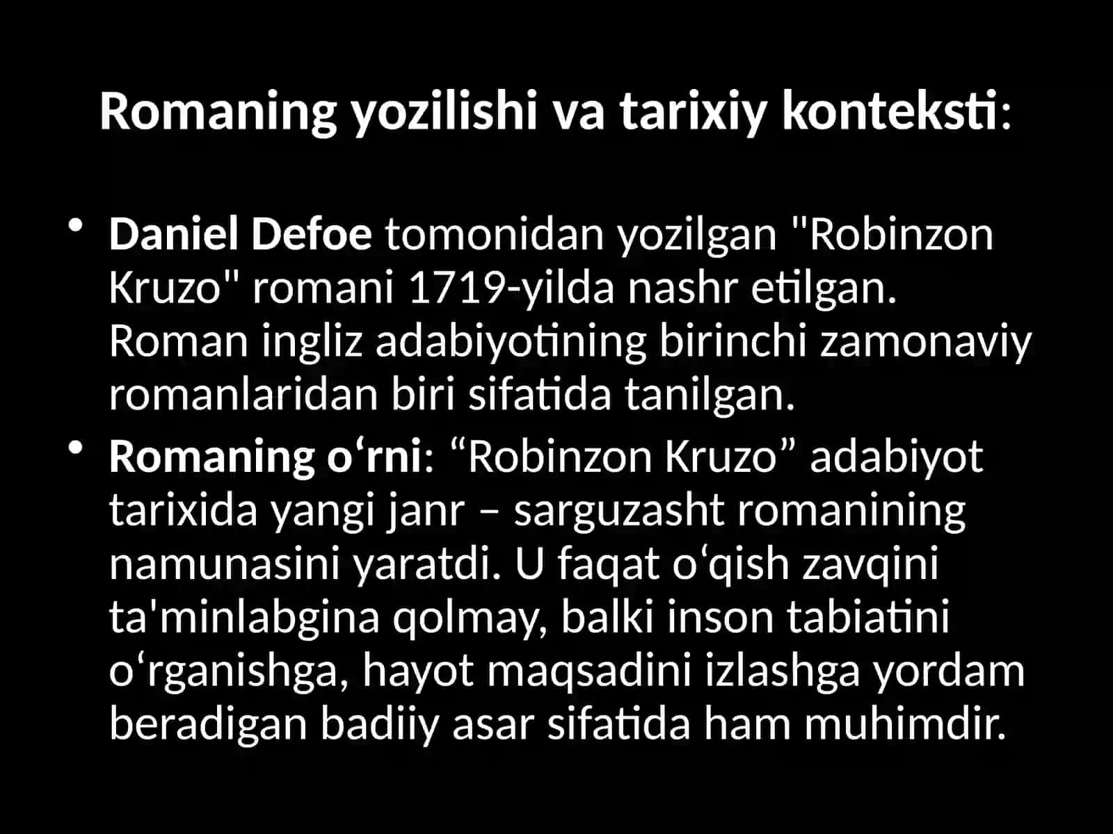 D.Defoning “Robinzon Kruzo” romani badiiyati 3