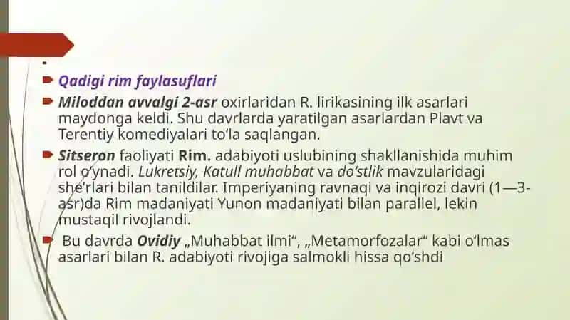 Rim faylasuflari yozuvchilari va shifokorlari 3
