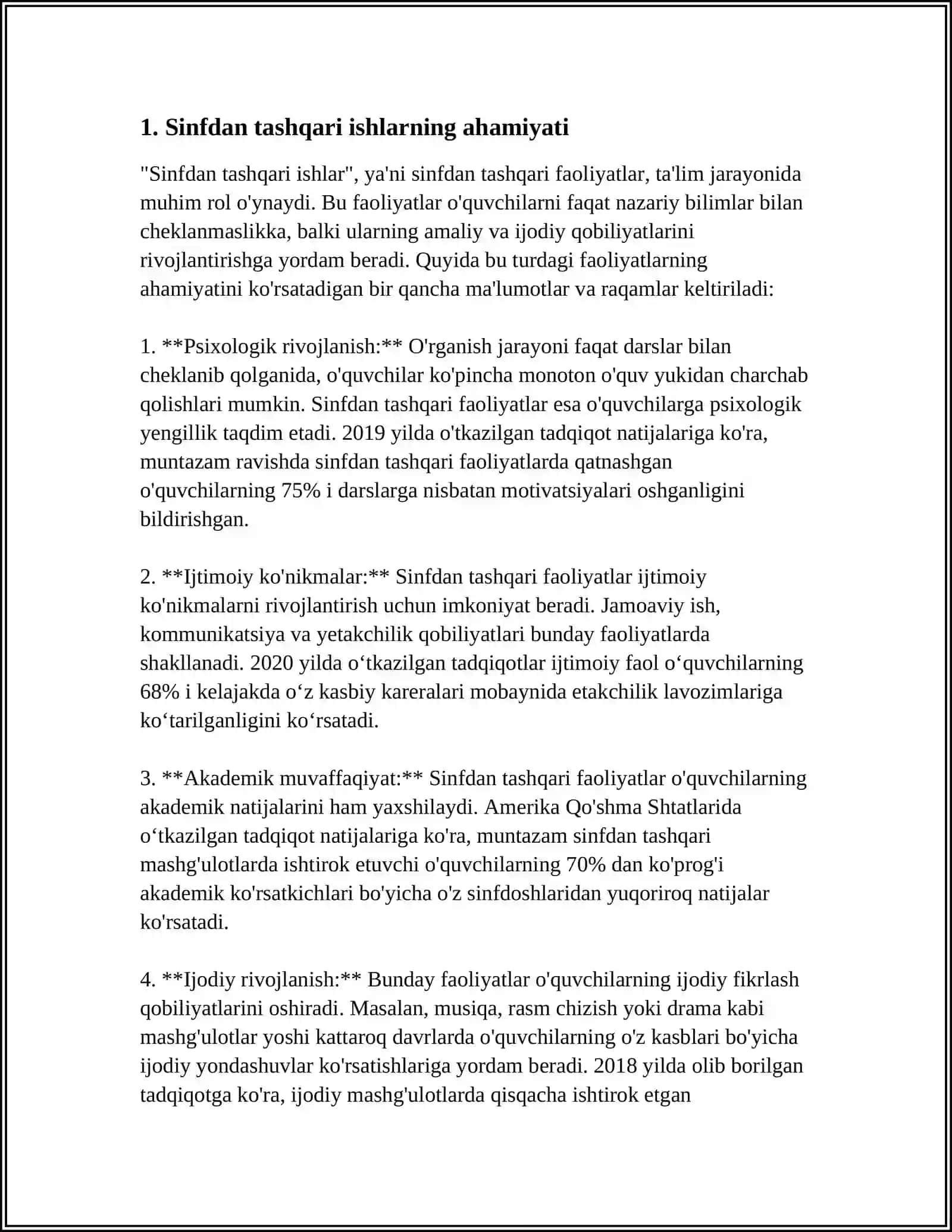 BOSHLANG'ICH SINFLARDA MATEMATIKADAN SINFDAN TASHQARI ISHLARNING MAZMUNI 3