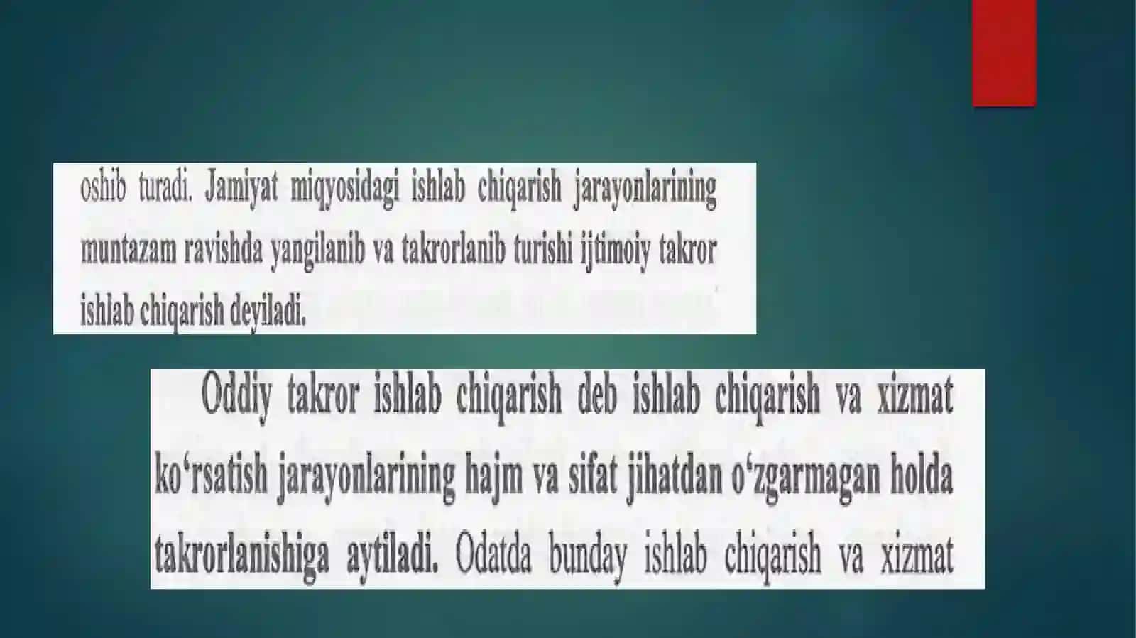 Kengaytirilgan takrorlash 3