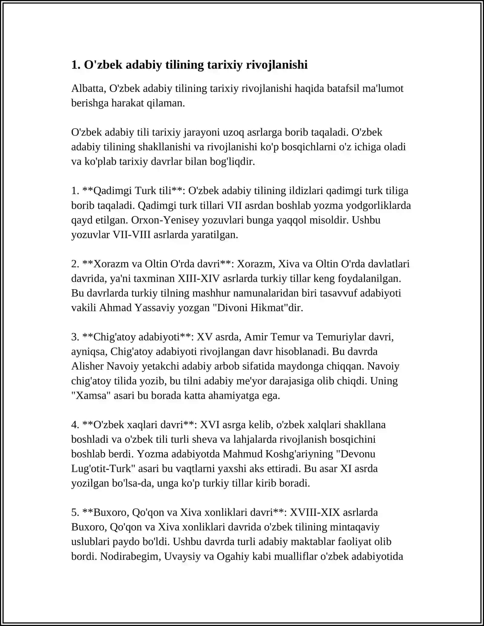 HOZIRGI O'ZBEK ADABIY TILINING DAVLAT TILI MAVQEIDAGI O'RNI 3
