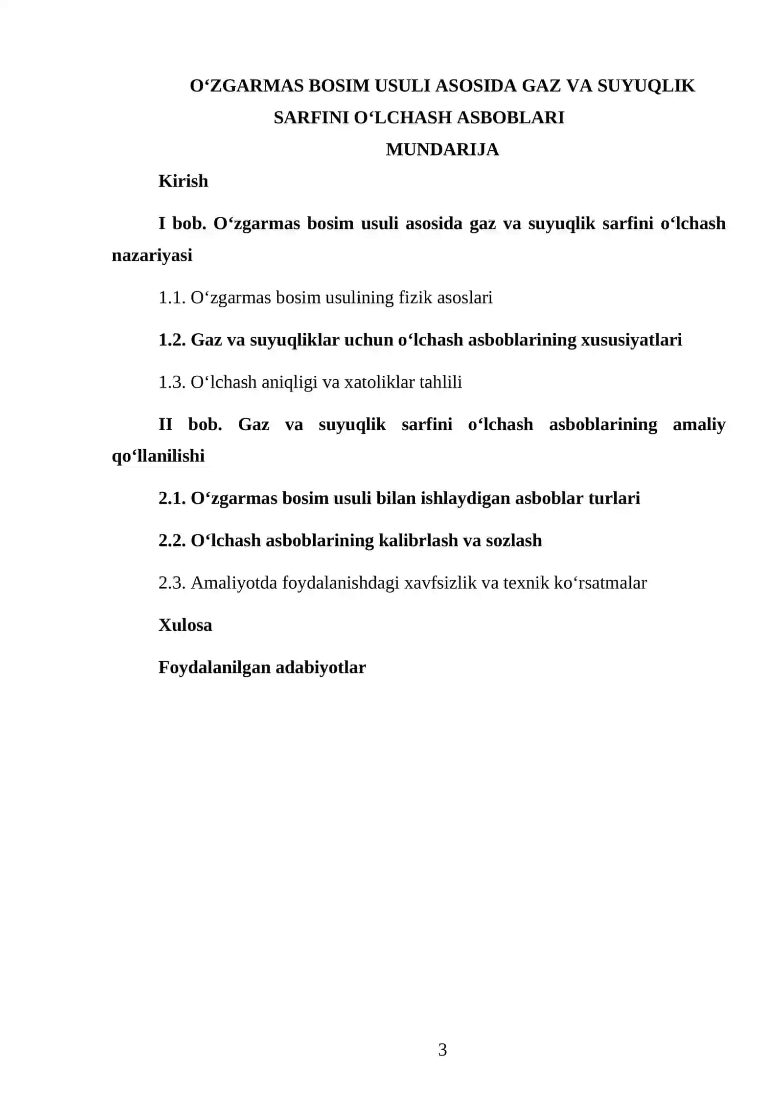 O‘ZGARMAS BOSIM USULI ASOSIDA GAZ VA SUYUQLIK SARFINI O‘LCHASH ASBOBLARI 3