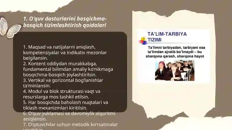 Taʼlimning tizimlilik va izchilik prinsiplarini amalga oshirish qoidalari 3