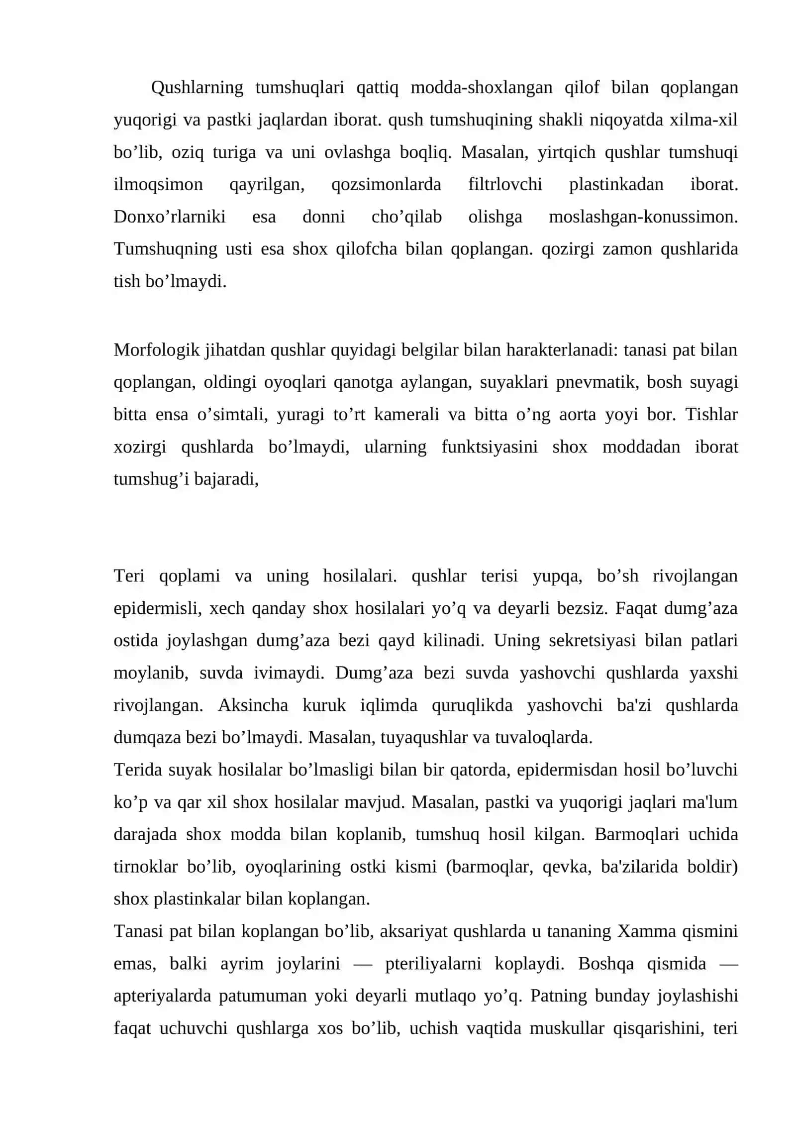 Qushlarning uchish turlari va uning qushlar hayotidagi ahamiyati 3