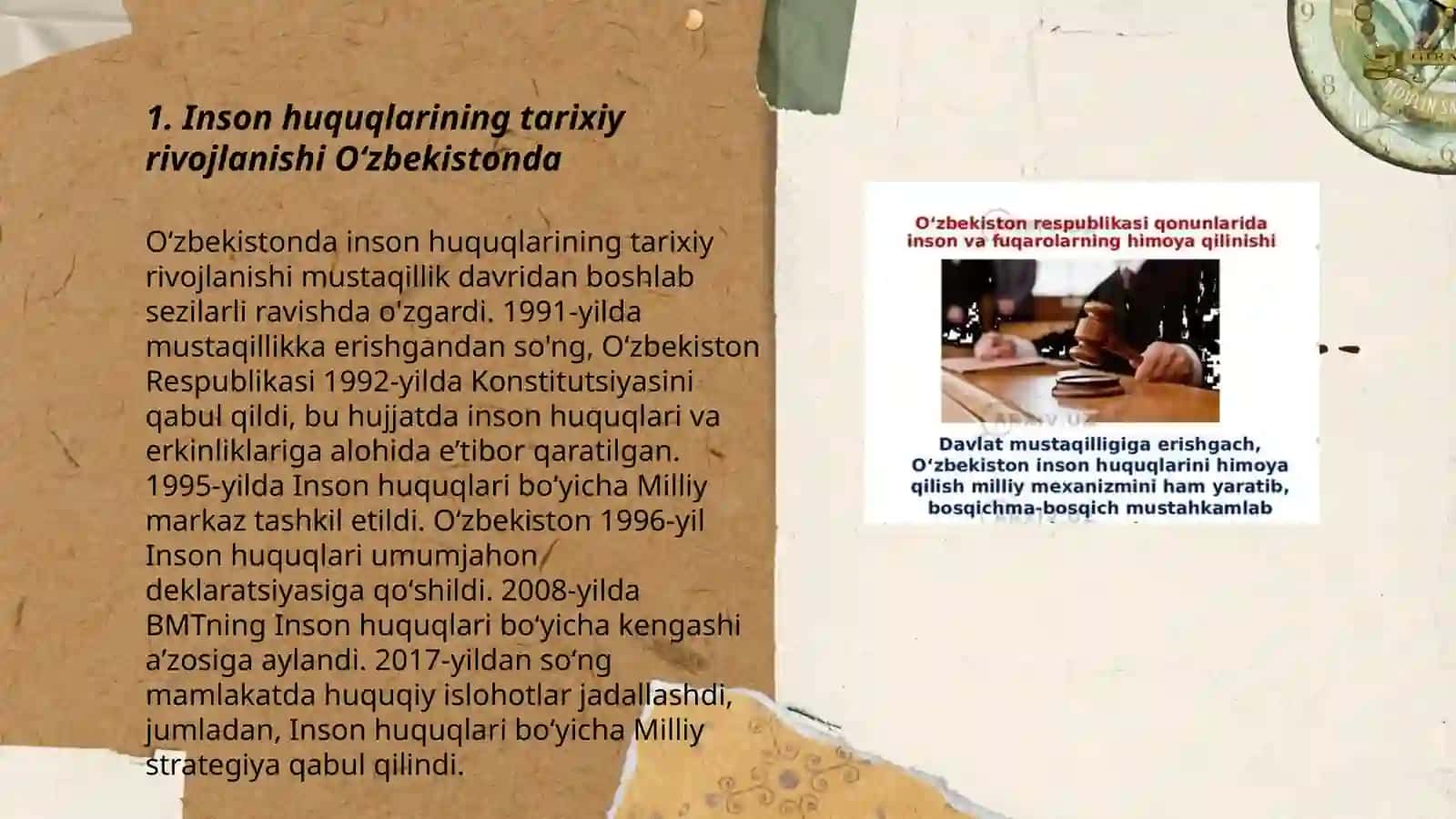 Inson huquqlari va erkinliklari kafolatining yaratilishi 3