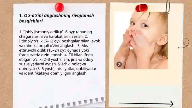 Ilk bolalik davrida o'z-o'zini anglash 3
