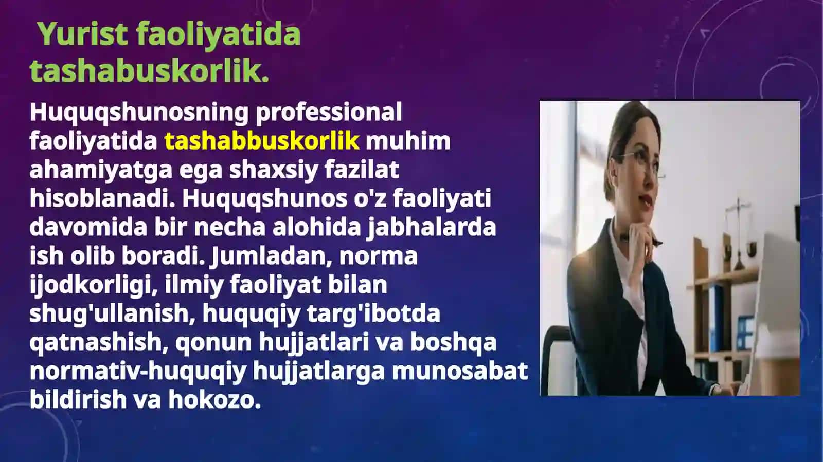 Yurist faoliyatida tashabuskorlik kreativlik va ijodkorlik 3
