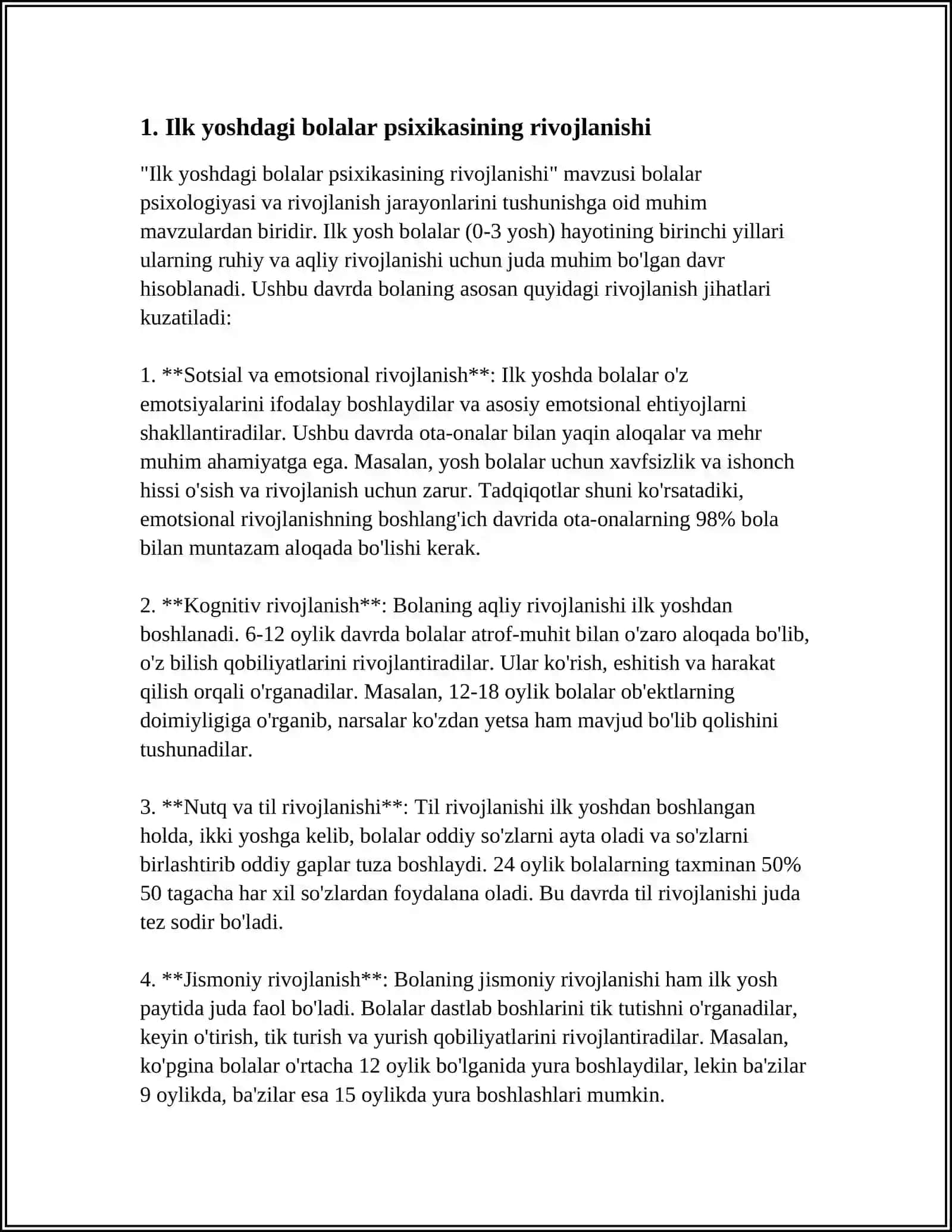 ILK YOSHDAGI BOLALARNING PREDMETLAR MIQDORINI IDROK QILISHNING O'ZIGA XOSLIGI 3