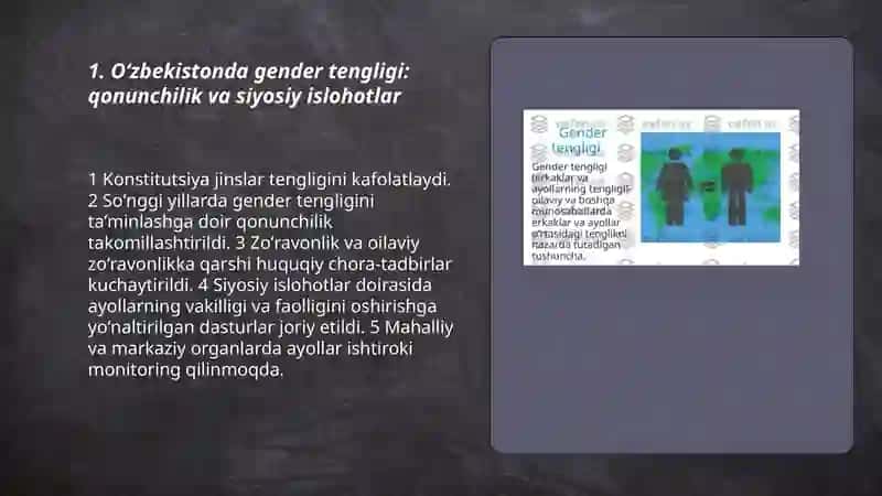 Oʻzbekistonda gender tengligi va ayollar faolligi 3