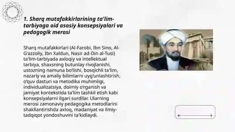 Sharq mutafakkirlari ijodida ta'lim-tarbiya 3
