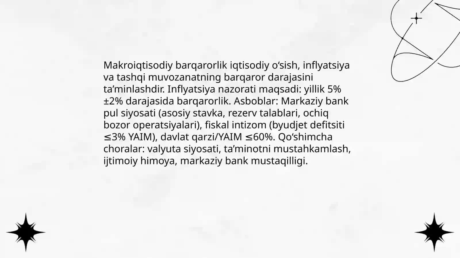 Milliy iqtisodiyotning muvozanatli va mutanosibli rivojlanishi 3