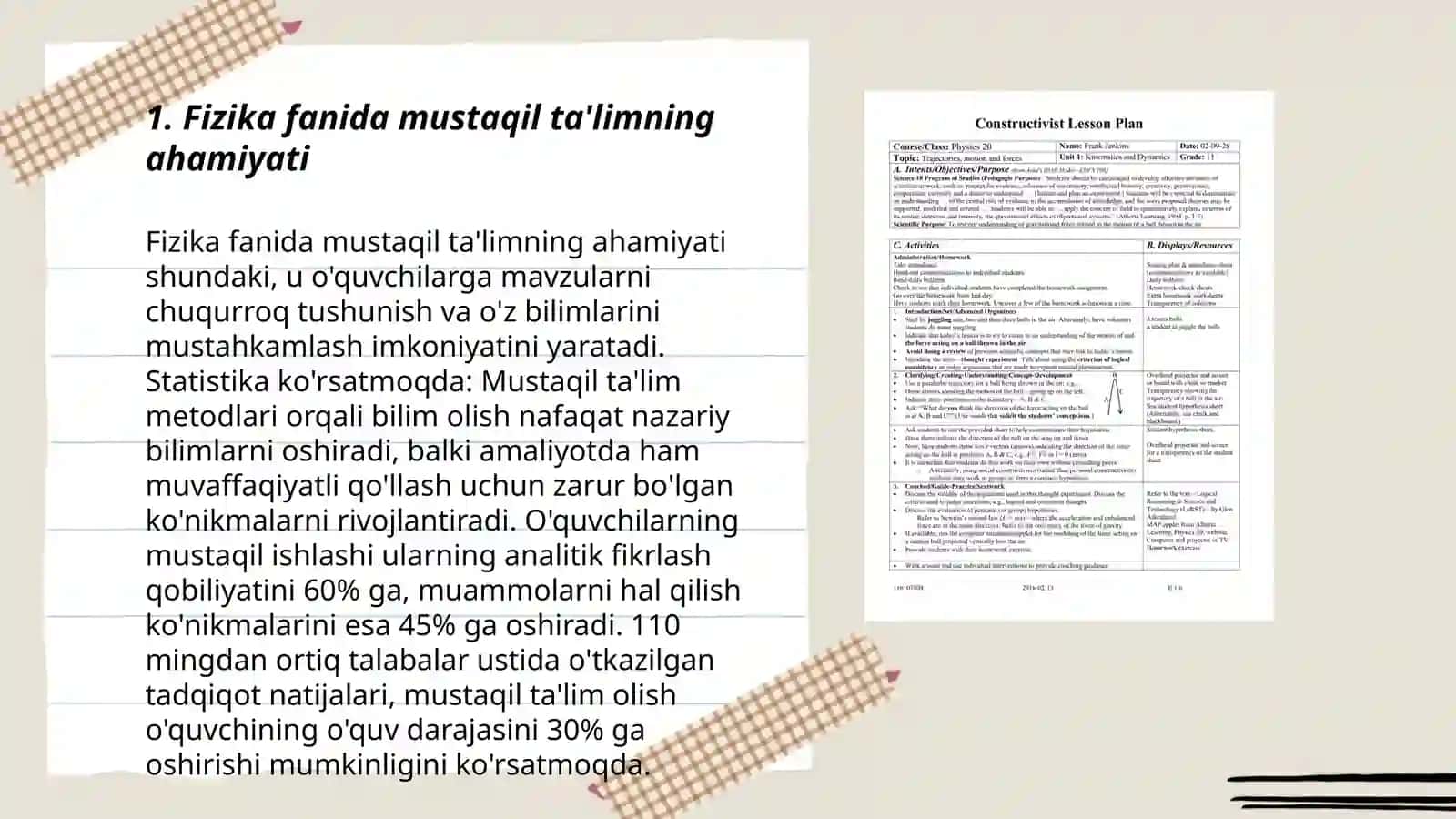 Fizikani ôqitish jarayonida ôquvchilarning mustaqil ishlashga ôrgatish 3