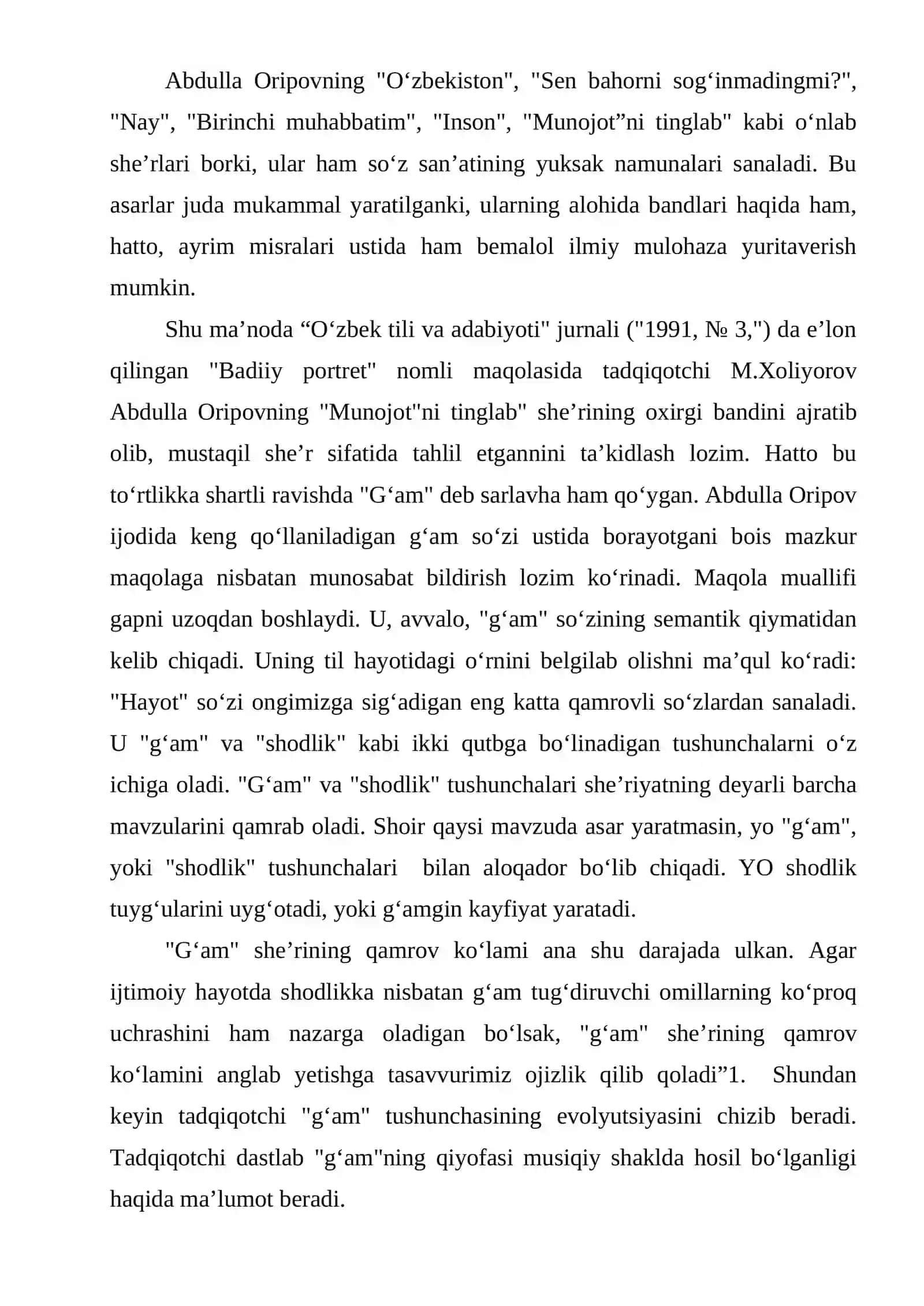 ABDULLA ORIPOV BIRINCHI MUHABBATIM SHERLAR TO'PLAMI 3