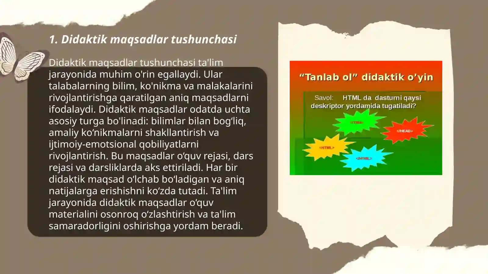 Didaktik maqsadlar majmuasi, xususiy didaktik maqsadlarni aniqlash yo'llari 3