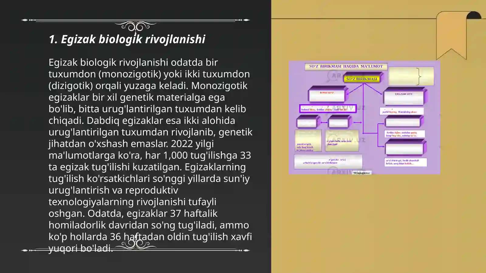 Antropogenetika usuli. Egizaklar usuli 3