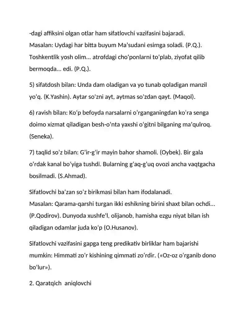 Gapning ajratilgan bo'laklari, ularning ajratilish sabablari. Ajratilgan bo'laklarning turlari. 3