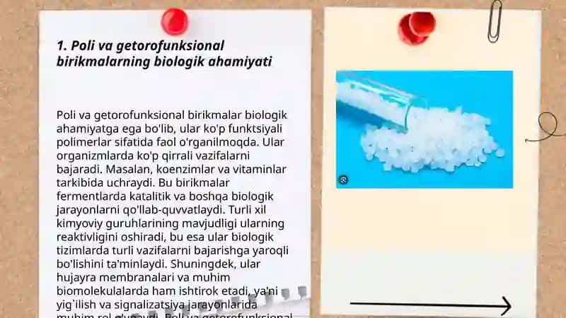 Poli va getorofunksional birikmalar metabolitlar va dorivor moddalar sifatida - Nabiyev Samandar 3
