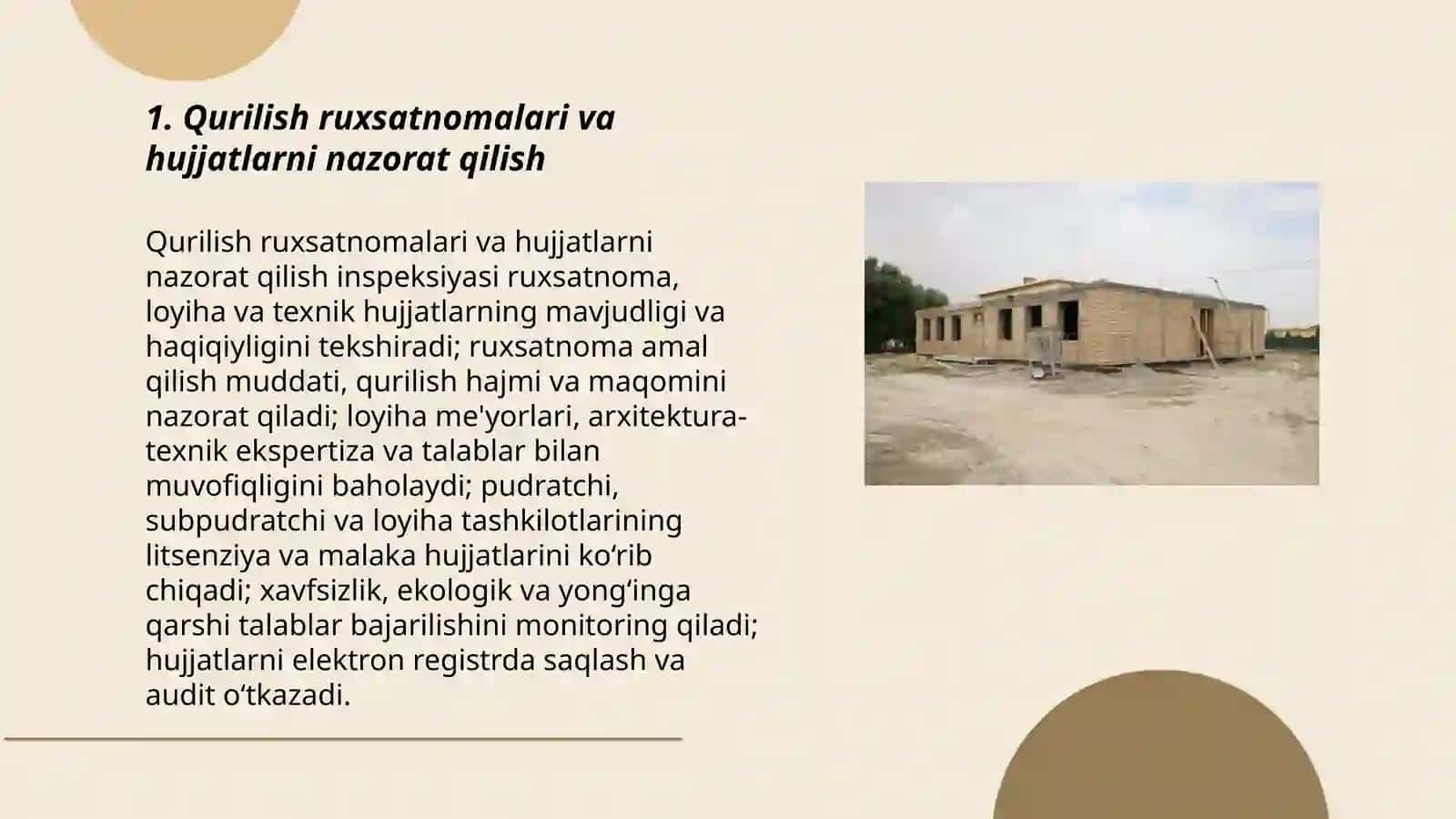 Qurilish va uy-joy kammunal xoʻjaligi sohasida nazorat qilish inspeksiyasi faoliyati 3
