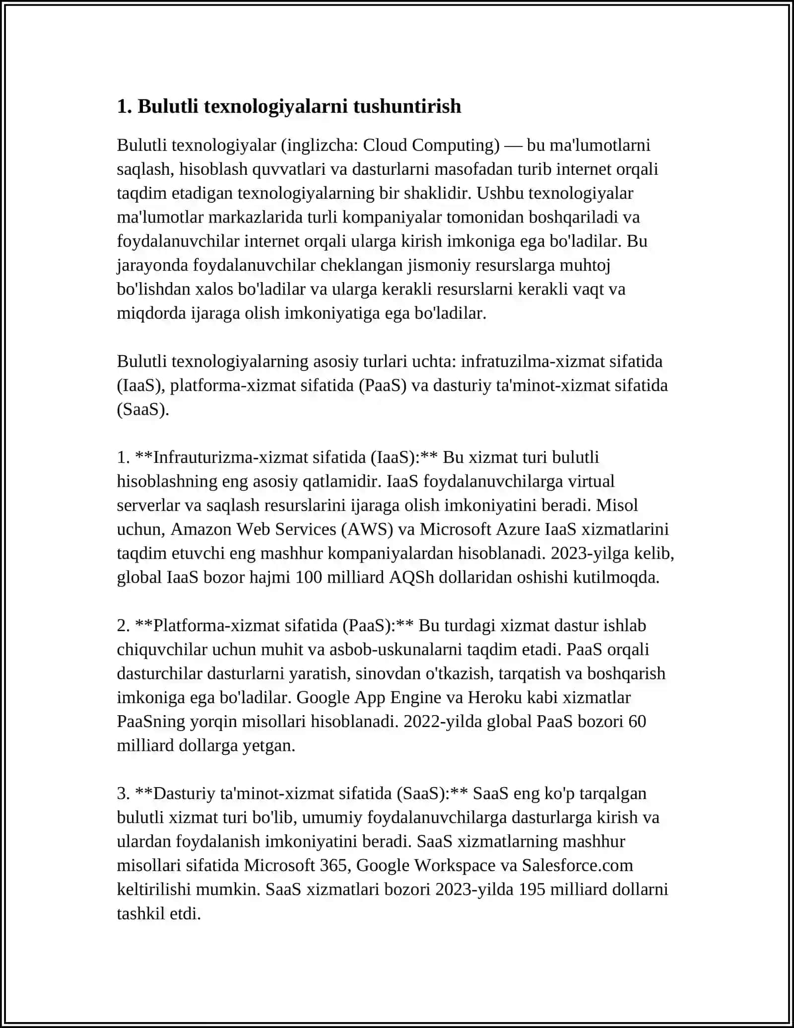 INFORMATIKA DARSLARIDA DASTURIY TA’MINOTLARDAN FOYDALANISH METODIKASI (BULUTLI TEXNOLOGIYALAR ASOSIDA) 3